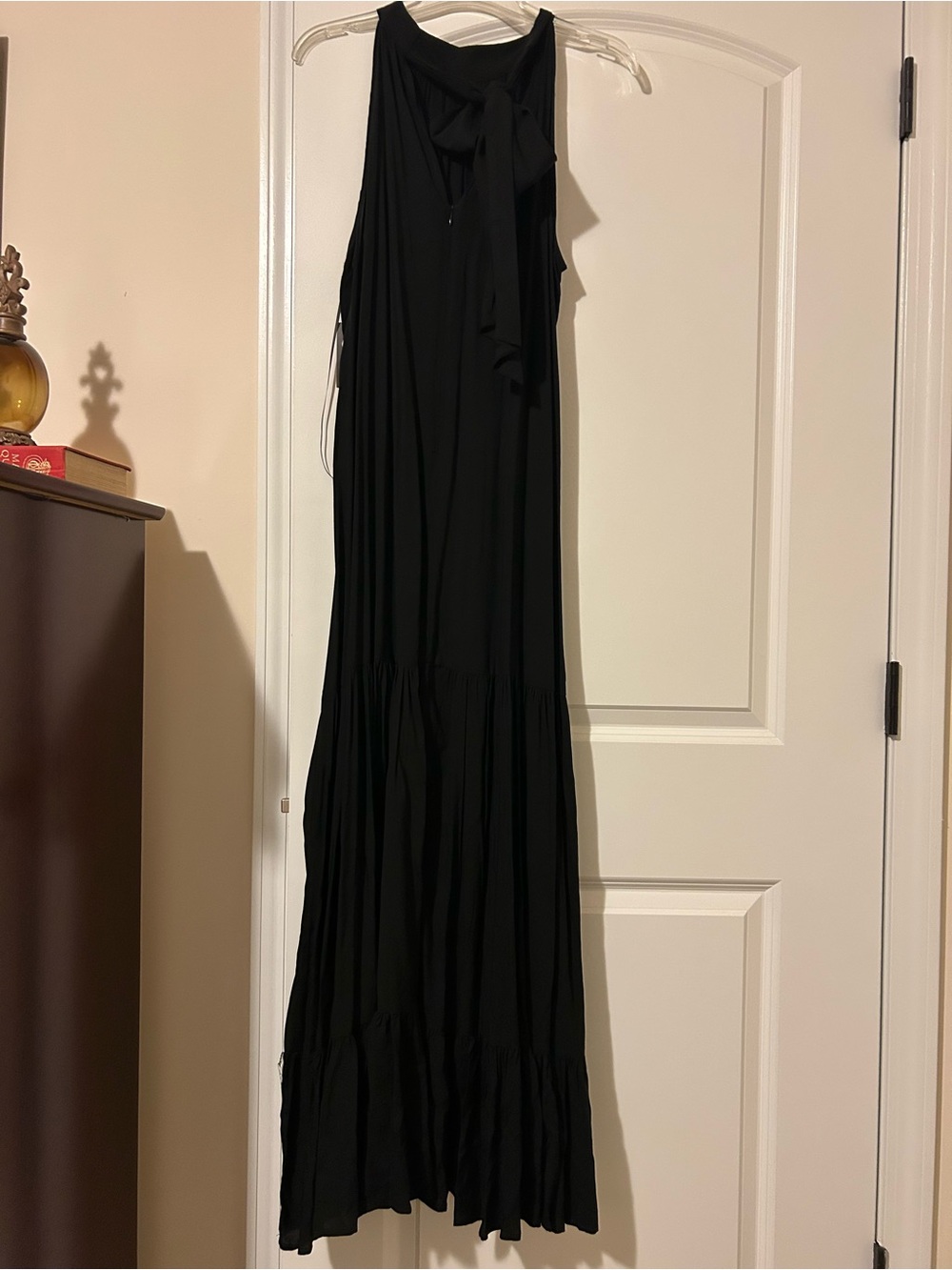 Vince Camuto Black Sleeveless Maxi with Tie Back Bow